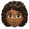 Woman- Medium-Dark Skin Tone- Curly Hair emoji on LG